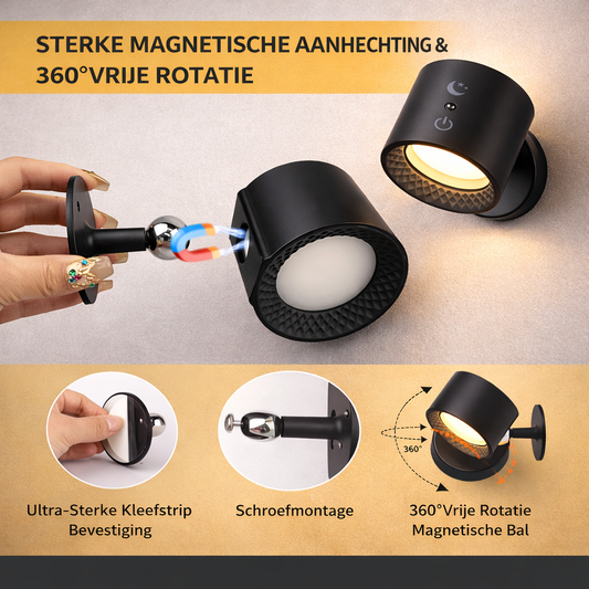 LuxoLights Magnetic 360° Wandlamp