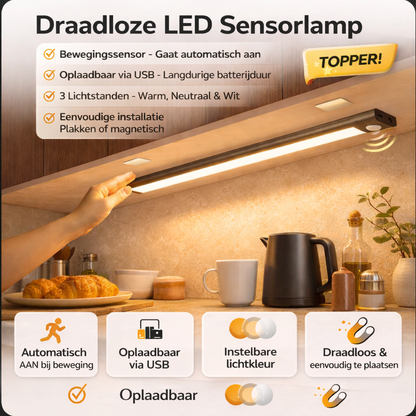 LuxoLights Draadloze LED Sensorlamp
